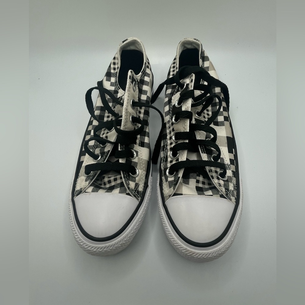 Converse Unisex All - Star  Black -White Checkered  Sneakers Size M 5.5. W 7.5 - Picture 4 of 9